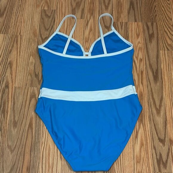 Bleu Rod Beattie One Piece Swimsuit, blue white, 10 - Picture 5 of 10